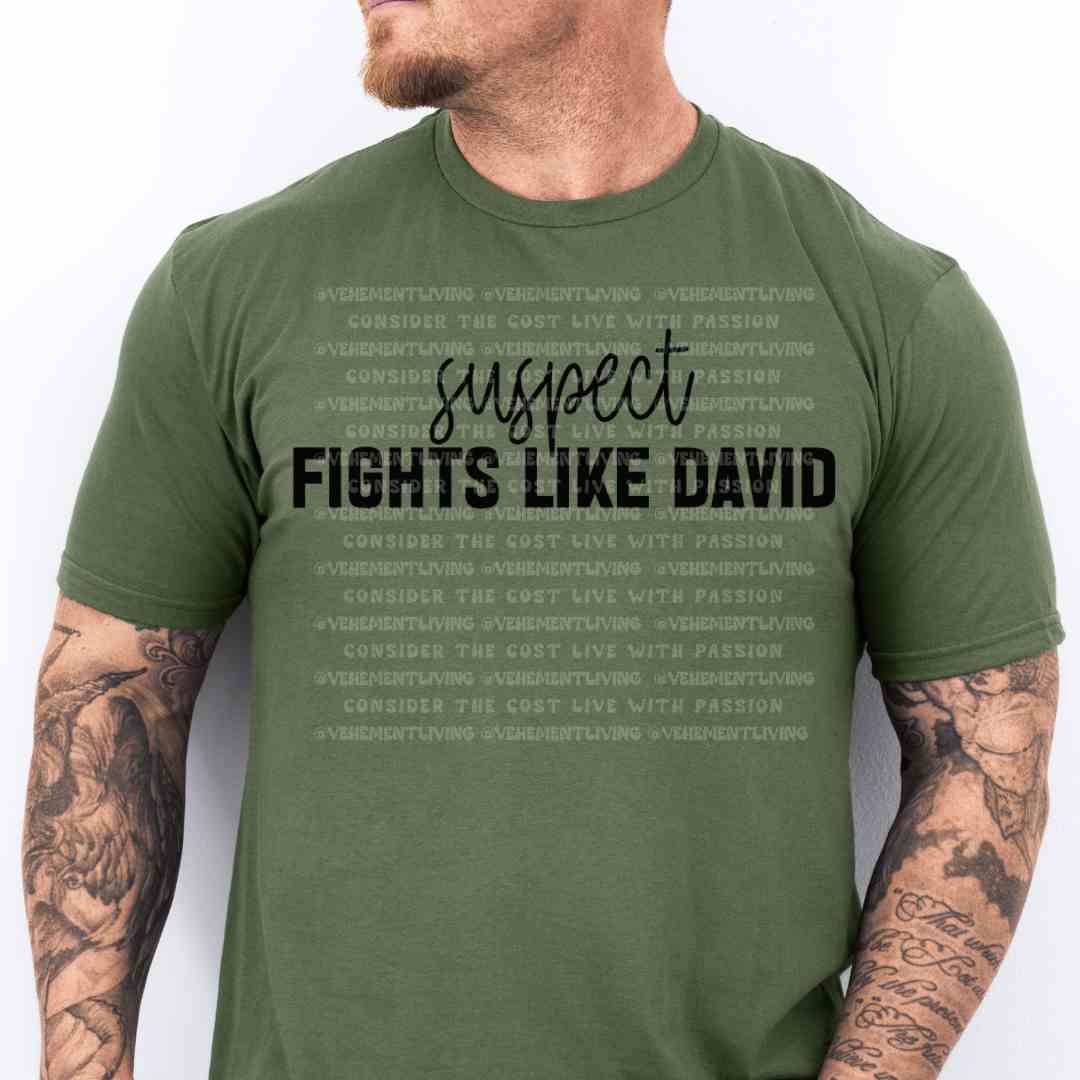 Suspect Fights Like David digital design