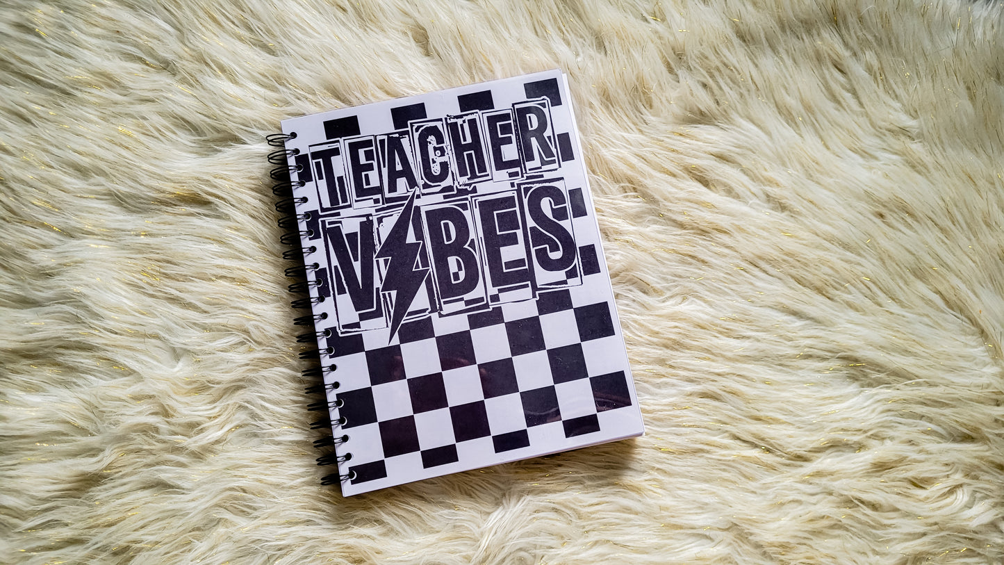 wholesale checkered teacher vibes planner