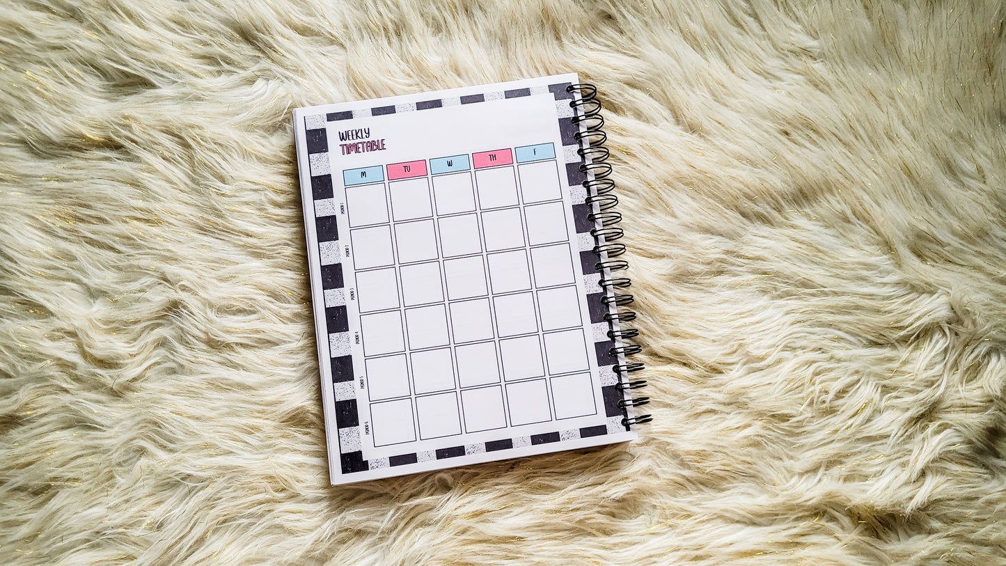 wholesale checkered teacher vibes planner