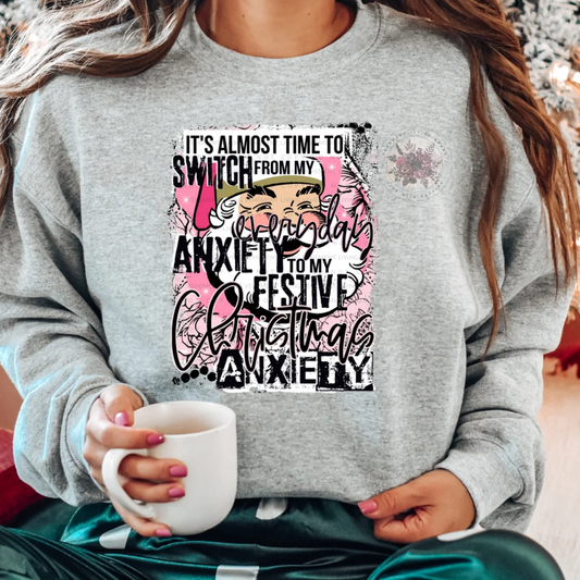 normal anxiety to christmas anxiety t-shirt