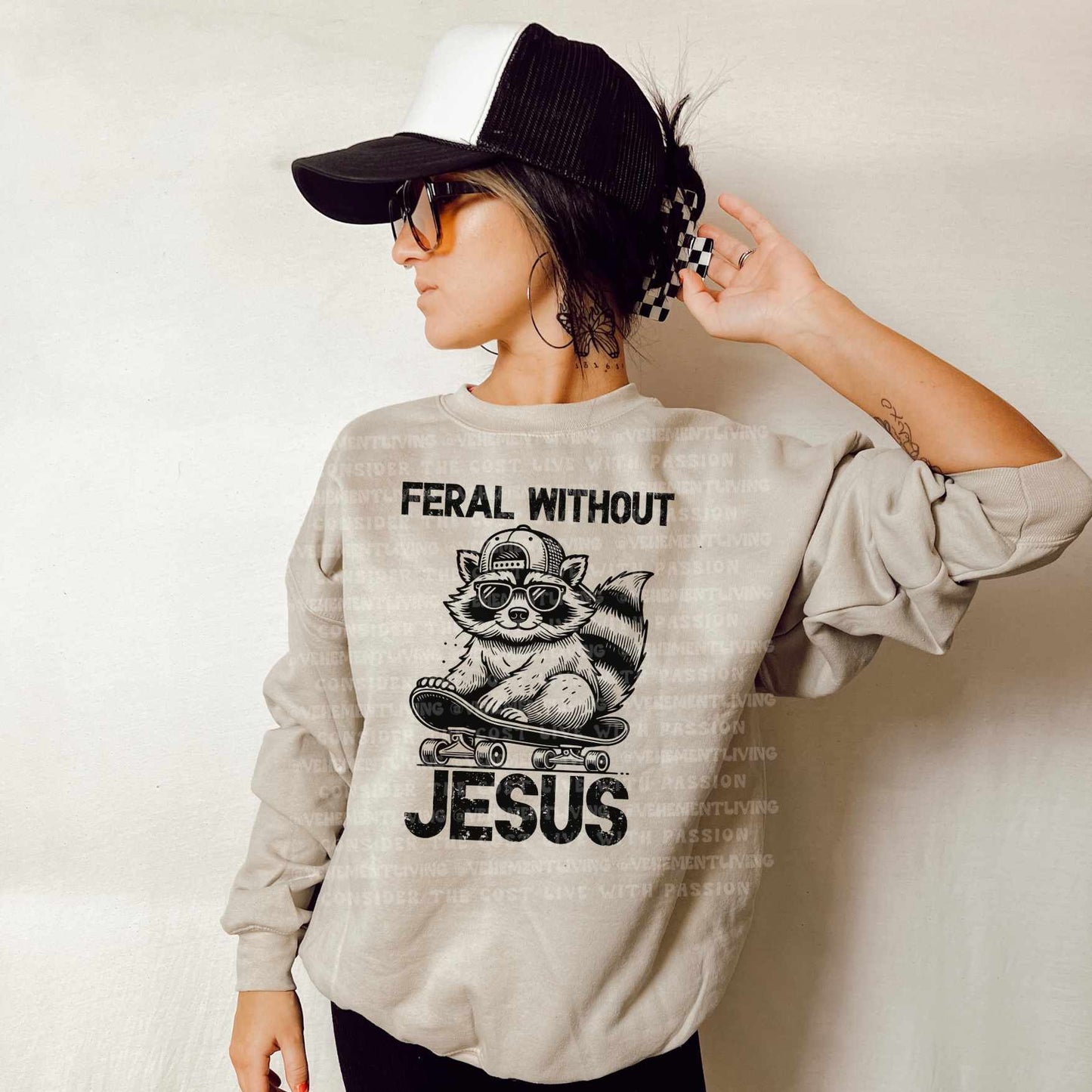 Feral Without Jesus digital designs