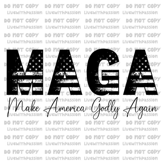 Make America Godly Again Vintage Flag digital