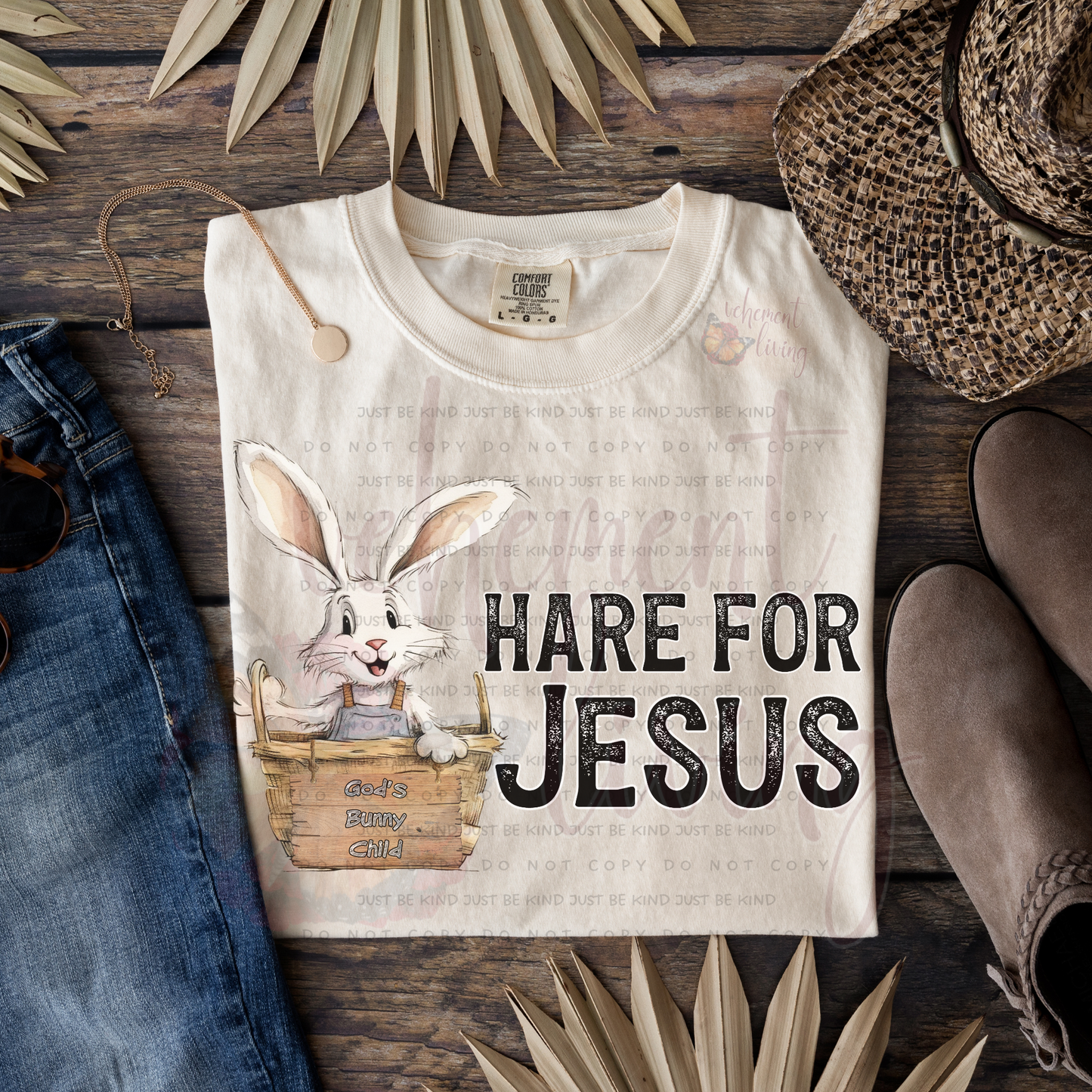 Hare for Jesus God's bunny child digital design