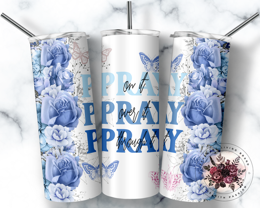 Pray on it blue floral